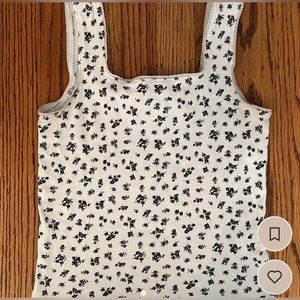 white blue flowers tank top